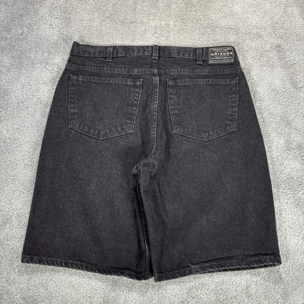 Vintage Arizona Jean Shorts Mens 34 Loose Dark Wash Black Denim Cotton Baggy Y2K
